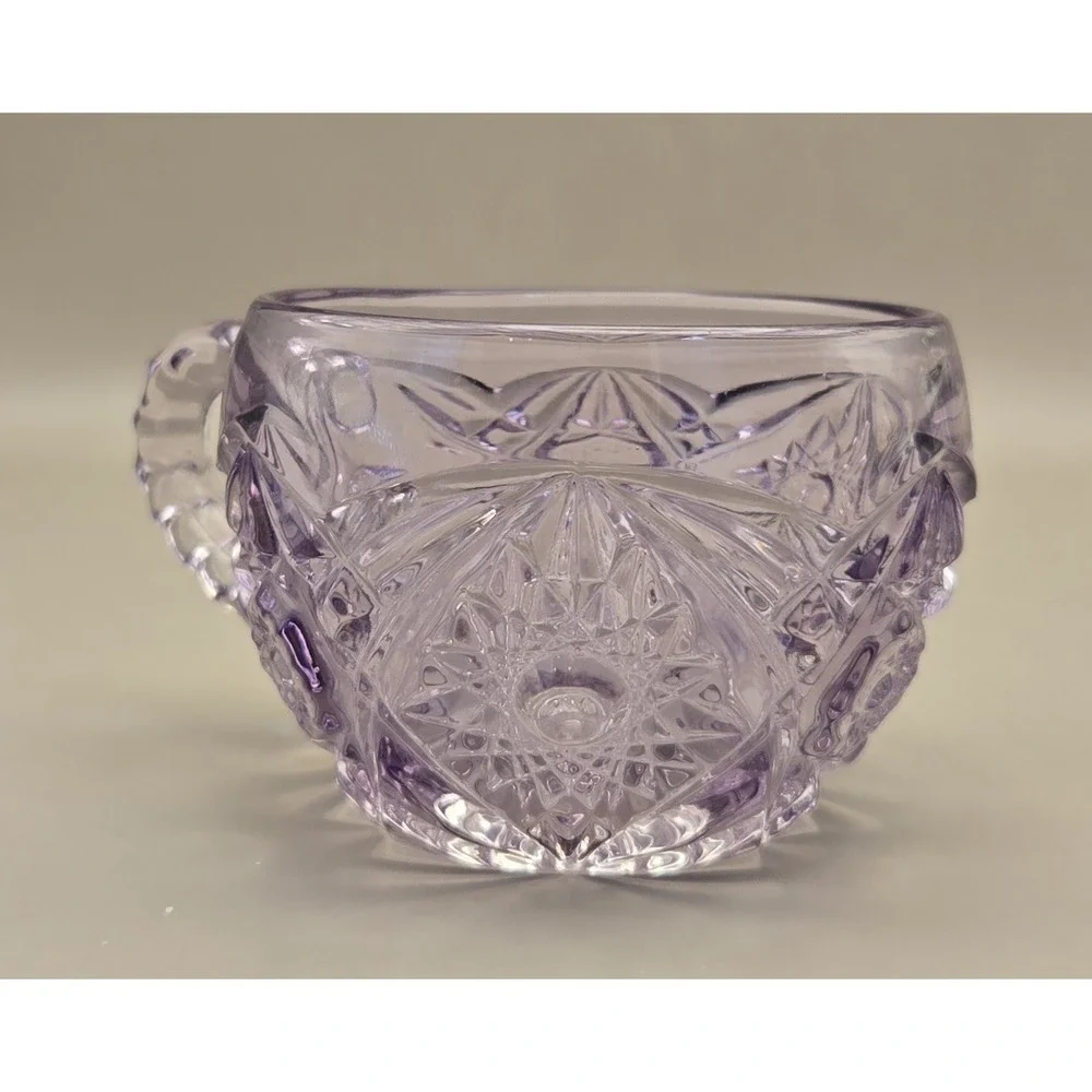 Lilac Crystal Cup Starburst‎ Pattern. Hand Crafted 1990's (#19)